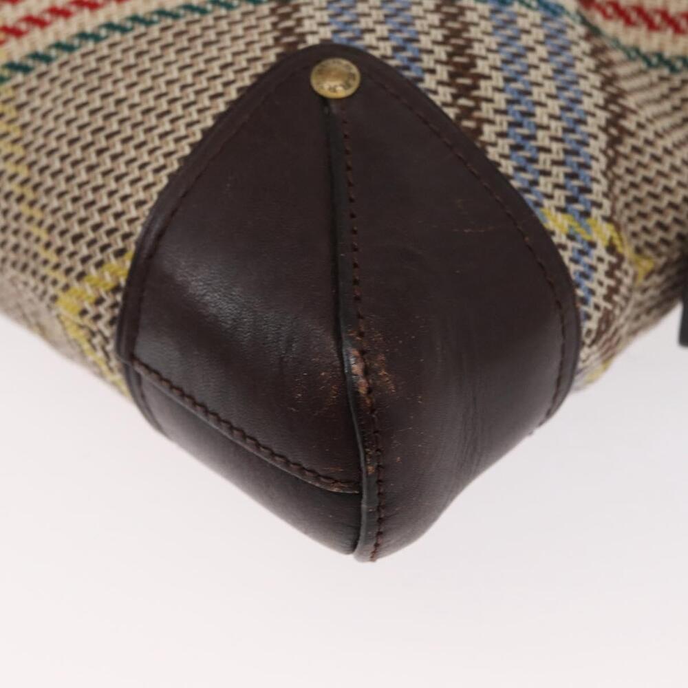 BURBERRY Nova Check Shoulder Bag Canvas Brown Gold Auth 151717 - Picture 14 of 16